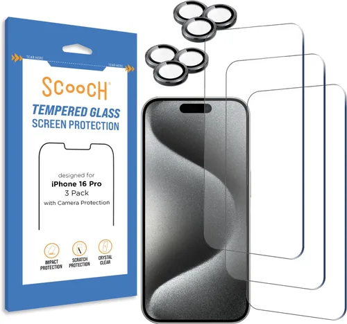 Vista 14 de Scooch Protector de pantalla 5 en 1 para iPhone 11 (paquete de 3) con protector de lente de cámara (paquete de 2) vidrio templado 9H de alta