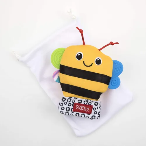 Vista 5 de Nuby Happy Handimals - Manopla de dentición, abeja