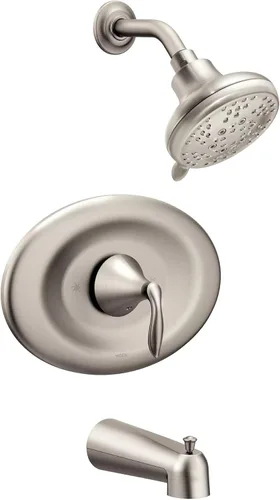 Vista 2 de Moen T2139EPBN Eva Posi-Temp Eco-Performance - Kit de molduras para bañera y ducha, requiere válvula, níquel cepillado