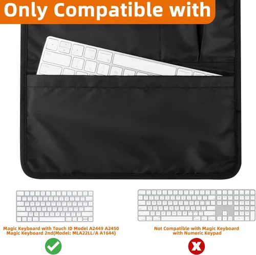 Vista 4 de Funda de viaje para accesorios de Apple, compatible con teclado mágico, trackpad, mouse - Funda (negro)