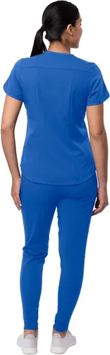 Vista 2 de Adar Pro - Conjunto médico moderno para mujer - Camiseta médica moderna con cuello en V y pantalón médico, pantalón de yoga