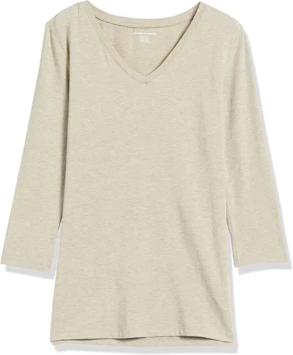 Vista 6 de Tienda Essentials Camiseta de manga 34 con cuello en V para mujer (disponible en tallas grandes), varios paquetes