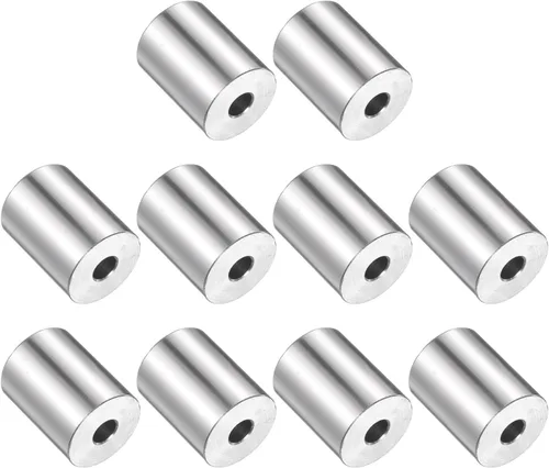 Vista 43 de uxcell 10 piezas de espaciador de acero inoxidable de 3/8" de diámetro interno x 3/4" de diámetro exterior x 1" de longitud, espaciador de rosca