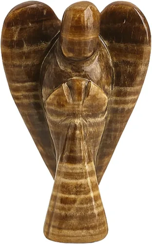 Vista 22 de Anaya Agate Estatua de ángel de amazonita, hermoso ángel de la guarda de 2 pulgadas, ángel de cristal natural, dijes de ángel tallados a mano