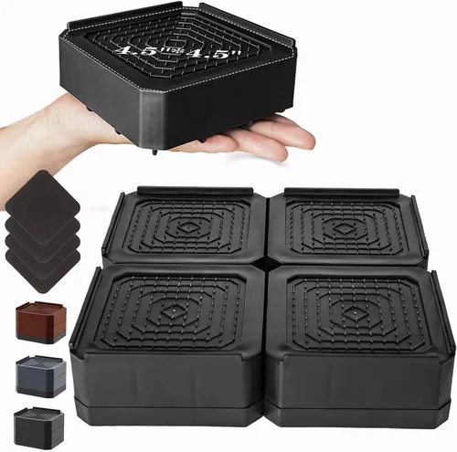 Vista 9 de Elevadores de cama de base ancha, elevadores apilables para muebles, 2, 3.6, 5 pulgadas, elevadores de sofá resistentes para sillas y escritorios