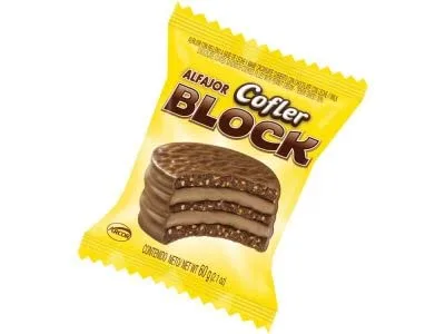 Vista 2 de Cofler Block Alfajor cubierto con chocolate, cacahuetes y más chocolate -6 Unidades X 2.12 oz cada uno