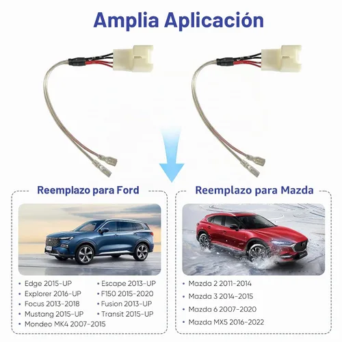 Vista 2 de Reemplazo del arnés de cableado del altavoz de la puerta del automóvil para Ford F150 Escape Focus Mustang Mazda 2 3 6 CX5 Lincoln 2011-2021