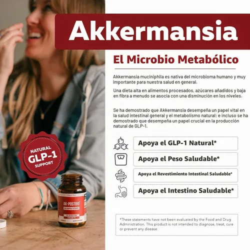 Vista 3 de AK-Postbio: Akkermansia Probiotic 30 mil millones de TFU - Fuerza máxima, dosis clínicamente validada y cepa patentada - Forma pasteurizada