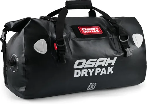 Vista 22 de OSAH DRYPAK Bolsa de lona impermeable – Bolsa seca para motocicleta con gran espacio de almacenamiento, bolsas de equipaje impermeables con bolsillo