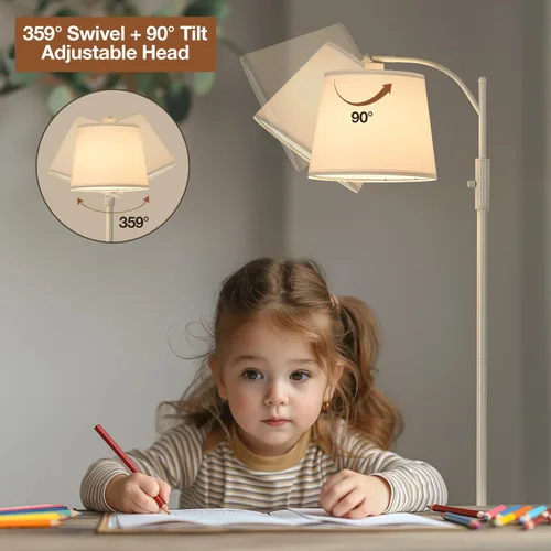 Vista 4 de AIDENOEY Smart Floor Lamp with Side Table Stepless Dimming, RGB Multi-Color Adjustable Swivel Head Voice Control with Alexa & Google Assistant