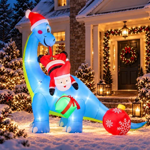 Vista 12 de Inflables navideños para decoración al aire libre, globo de nieve 2-Multi