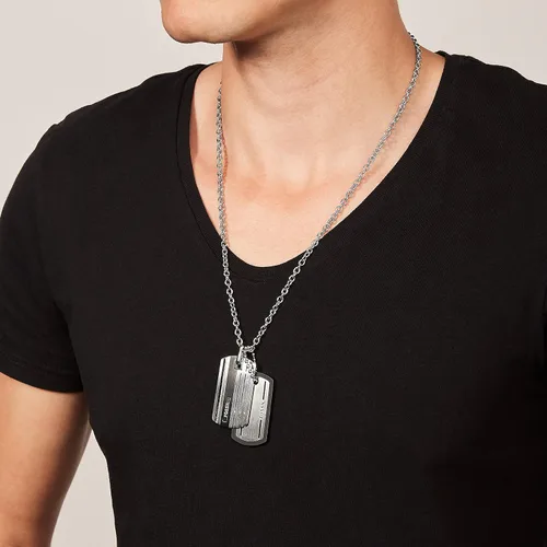 Vista 3 de Fossil Collar de acero inoxidable para hombre