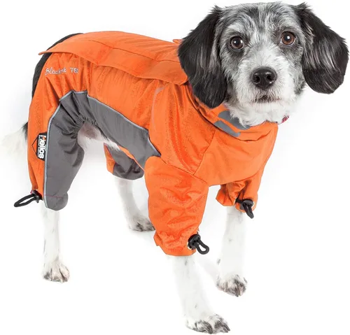 Vista 11 de DogHelios chamarra para perro Blizzard, de cuerpo completo, ajustable y reflectante 3M, XS, Anaranjado