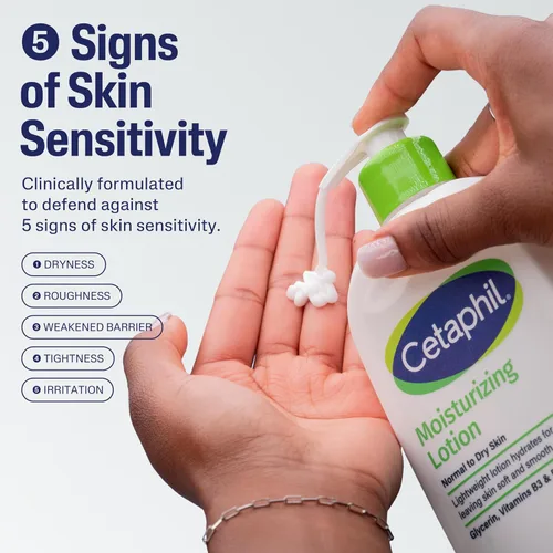 Vista 2 de Cetaphil Hidratante facial y corporal, loción hidratante para piel normal a seca, adecuada para pieles sensibles, 2 onzas, paquete de 12, sin