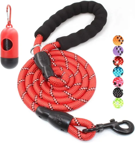 Vista 36 de BAAPET - Correa para perro de 2, 4, 5, 6 pies con mango acolchado cómodo y hilos altamente reflectantes para perros pequeños, medianos y grandes