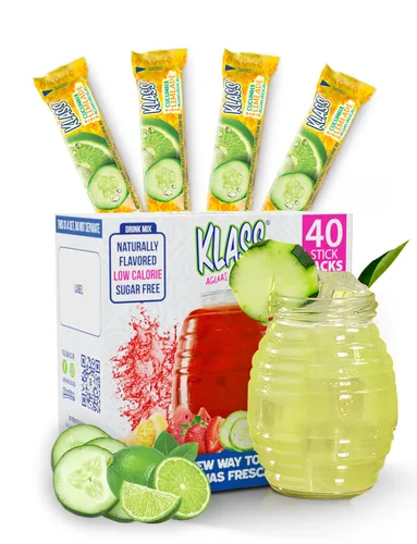 Vista 9 de Klass Aguas Frescas Paquete variado, 1 caja de lima de pepino, 1 caja de sandía de fresa, 1 caja de bayas de hibisco, 1 caja de piña mandarina