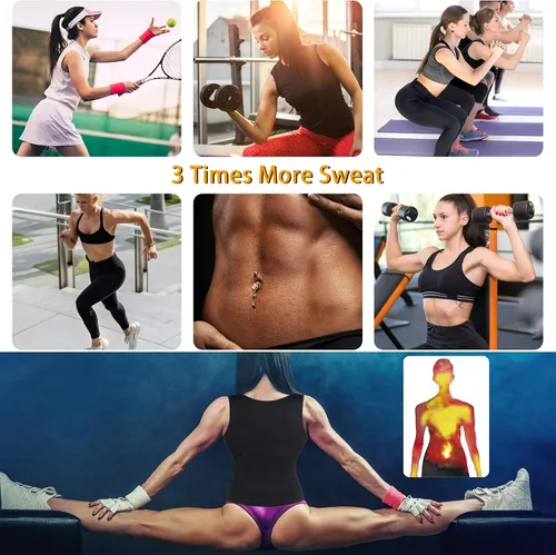 Vista 5 de GAODI - Chaleco de entrenamiento de cintura para mujer, corsé delgado, de neopreno, camiseta sin mangas con cremallera, camiseta moldeadora