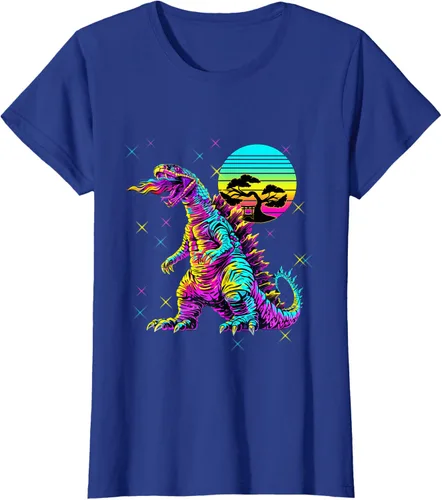 Vista 31 de Cool Streetwear synthwave 80s 90s retro anime snakezilla camiseta, Negro