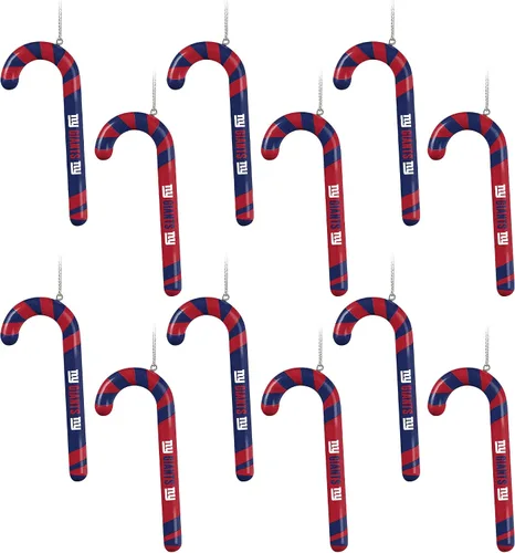 Vista 12 de NFL Team Logo 12 Pack Candy Cane Ornament Set