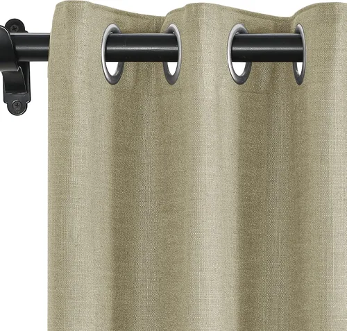 Vista 36 de Fcosie Cortinas opacas de lino 100 % opacas de 50 pulgadas de ancho x 63 pulgadas de largo, paneles de cortina con ojales para sala de estar