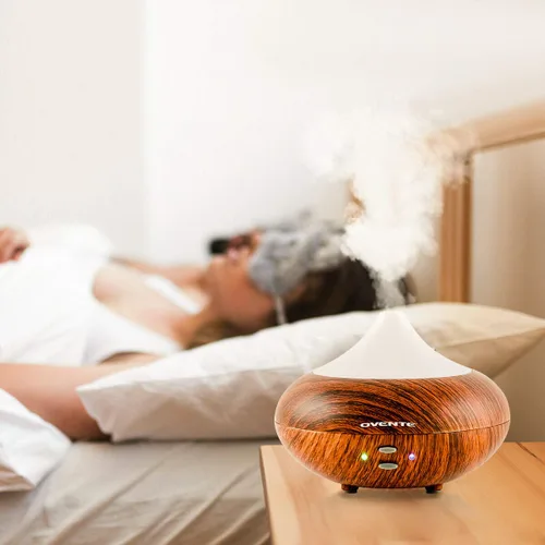 Vista 6 de OVENTE Difusor de aromaterapia de aceite esencial de 3.38 onzas con humidificador de aire frío y luces LED, tecnología de humidificador ultrasónico