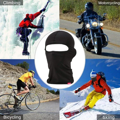 Vista 2 de Balaclava Face Mask, 2 Pack Lightweight Motorcycle Black Warmer Ski Mask for Men Bandana