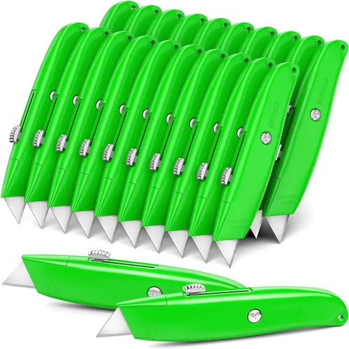 Vista 11 de DIYSELF Paquete de 2 cuchillos utilitarios, cortador retráctil, resistente (naranja)