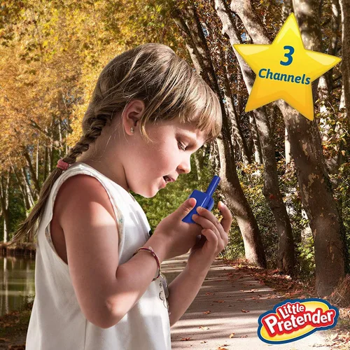 Vista 2 de Little Pretender Walkie Talkies para niños, rango de 2 millas, 3 canales, luz de flash incluida
