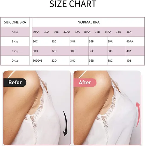 Vista 5 de Adhesive Bra Push Up Strapless Invisible Sticky Bra Reusable Backless Silicone Bra for Women