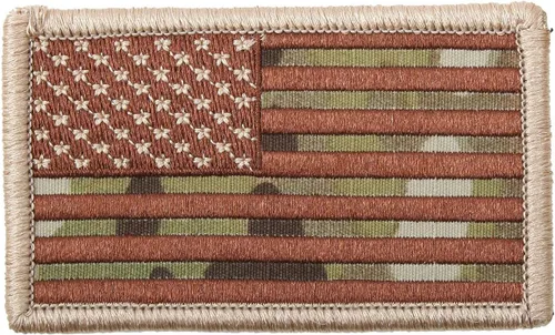 Vista 5 de Rothco Parche de la bandera americana, gancho trasero (reverso negro/plateado)