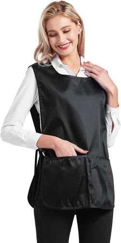 Vista 3 de Nanxson Delantal de zapatero unisex con 2 bolsillos profundos, paquete de 2 Smock con lazos laterales para el trabajo de la cocina CF3137