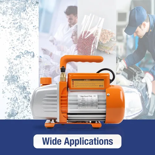 Vista 7 de BACOENG Bomba de vacío de 3.6CFM, bomba de vacío de CA de paleta rotativa de una etapa de 110 V 1/3 HP para sistema AUTO/HVAC R134a R410a R22