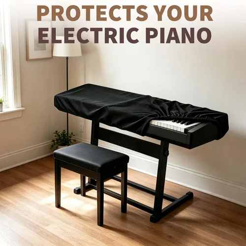 Vista 6 de Cubierta antipolvo para teclado de piano de 76 teclas, suave seda de leche elástica, cubierta de teclado electrónico, accesorios de piano a prueba