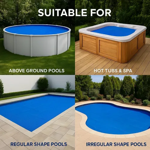 Vista 4 de SunHeater Manta Solar para Piscina - Cubierta Térmica Rectangular de Servicio Pesado con Burbujas - Calentador Solar de Piscina de Transferencia