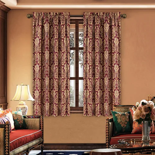 Vista 9 de Loom and Mill - Cortinas de lujo de jacquard para dormitorio, cortinas de damasco beige de 2 paneles con alzapaños, elegante cortina de ventana