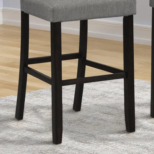 Vista 5 de Roundhill Furniture Hendley - Juego de 2 herramientas de madera maciza copetudas, color gris