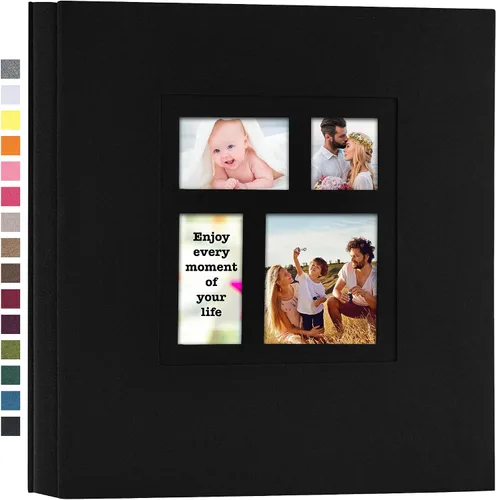 Vista 13 de Potricher - Álbum de fotos de 4x6 pulgadas, 600 fotos, con tapa de lino, gran capacidad, álbumes de fotos para recuerdos familiares, bodas, Beige