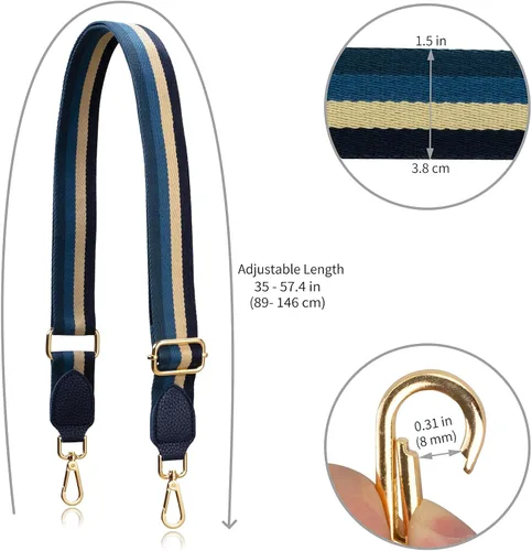 Vista 5 de Allzedream - Correa cruzada de algodón suave y ajustable para bolso, Broche