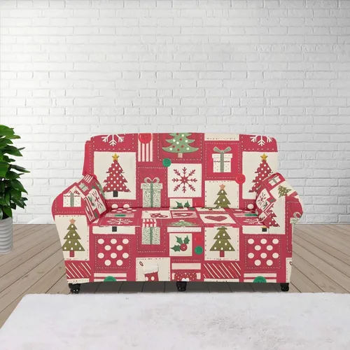Vista 19 de Boatee Fundas de sofá de 1 pieza con diseño de copo de nieve azul, fundas elásticas para sofá, 1 cojín, protección de muebles, decoración para sala