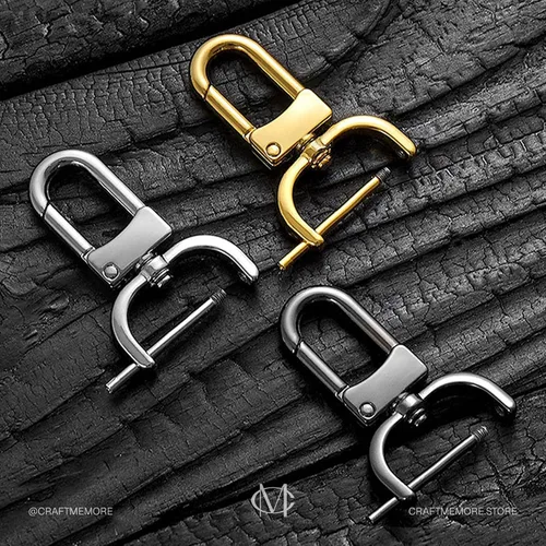 Vista 8 de CRAFTMEMORE 2 piezas de gancho de presión desmontable con cierre giratorio con barra de tornillo VT99 para reemplazo de hardware de correa de bolsa