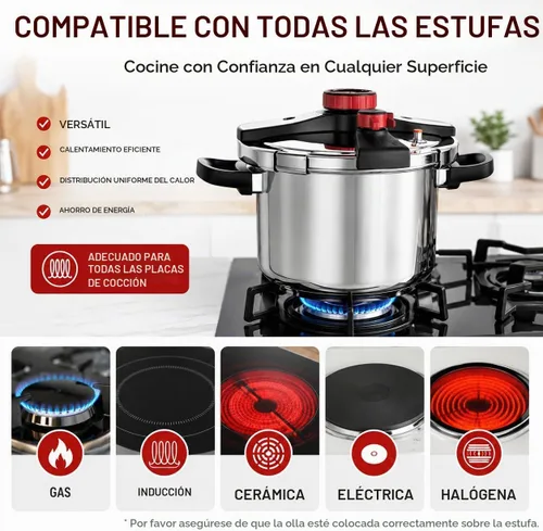Vista 5 de BreeRainz 304 Olla a presión de acero inoxidable 8.45QT