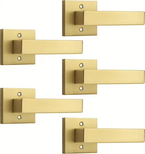Vista 18 de Probrico - 1 manija inactiva dorada para puerta, moderna, para armario, resistente, para interior, sin giro, reversible para lado derecho e izquierdo