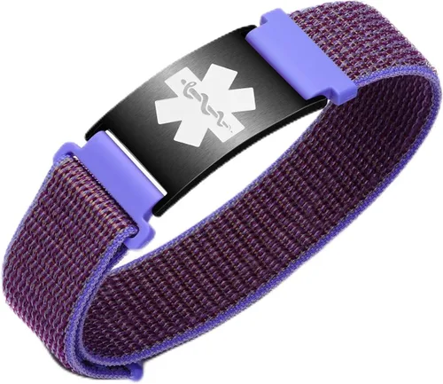 Vista 17 de Pulseras deportivas personalizadas de alerta médica para mujeres y hombres – Pulseras de identificación médica personalizadas con grabado gratuito