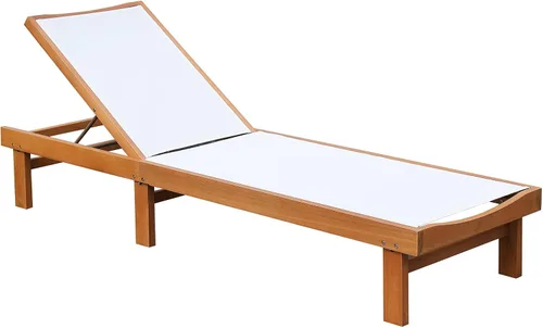 Vista 11 de Tangkula Sillón de madera para exteriores, tumbona de patio con respaldo ajustable de 5 posiciones, sillón reclinable de madera de eucalipto con Gris