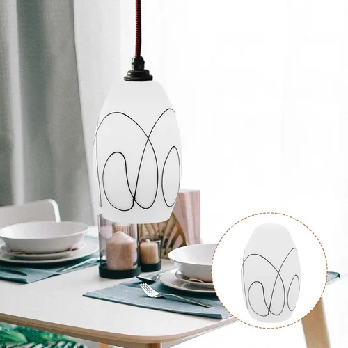 Vista 5 de OSALADI Elegante pantalla de cristal moderna lámpara colgante pantalla reemplazo lámpara cubierta para la luz de techo sala de estar