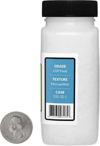 Vista 2 de Benzoato de sodio [NaC7H5O2] 99,9% USP Micropellets de grado alimenticio 4 oz en dos botellas Two Bottles