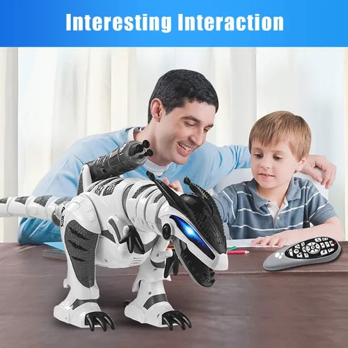 Vista 6 de Fistone RC Robot Dinosaurio Inteligente Interactivo Juguetes de Control Remoto Electrónico Robot que Camina, Baila, Canta con Modo de Lucha