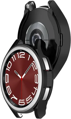 Vista 6 de Funda compatible con Samsung Galaxy Watch 6 Classic de 1.693 in 2023, suave TPU chapado en todo el contorno, a prueba de arañazos, funda protectora