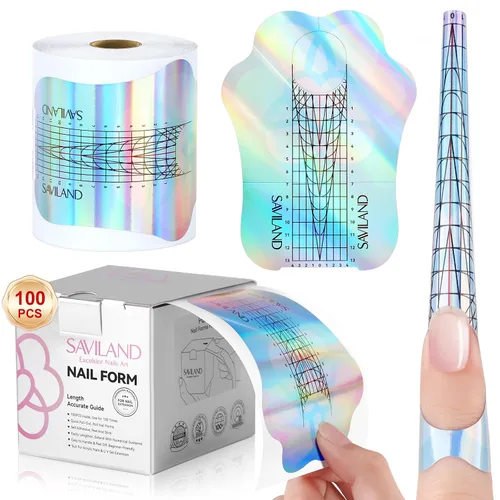 Vista 25 de Saviland Kit de iniciación de uñas acrílicas: polvo y líquido acrílico rosa claro nude, cepillo, limas, formularios, uñas a presión, juego