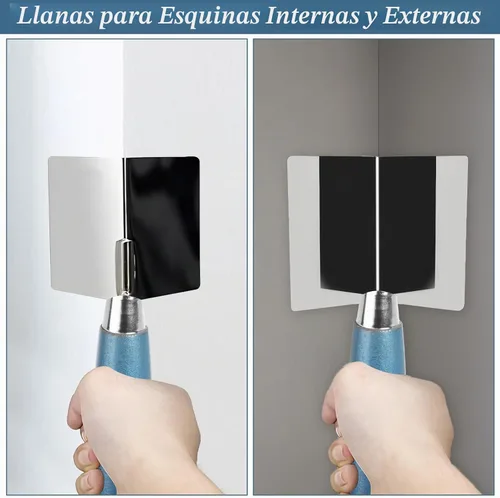 Vista 7 de DAJAVE Juego de 2 herramientas de esquina para paneles de yeso, cuchillo de esquinas exteriores de 3 pulgadas y cuchillo interior, con mango